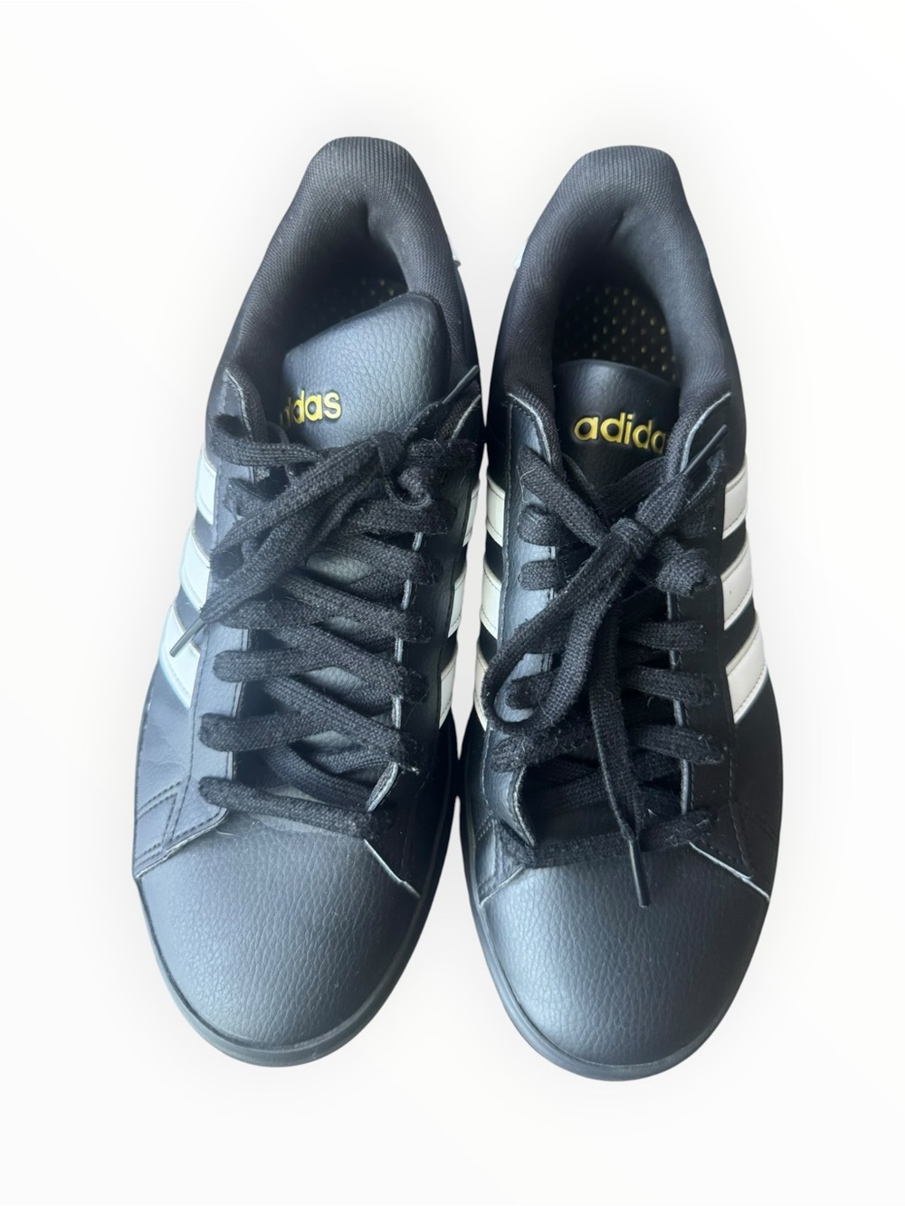 Adidas Grand Court 2.0 Sneakers Black with White Stripes 8.5 - Picture 3 of 7